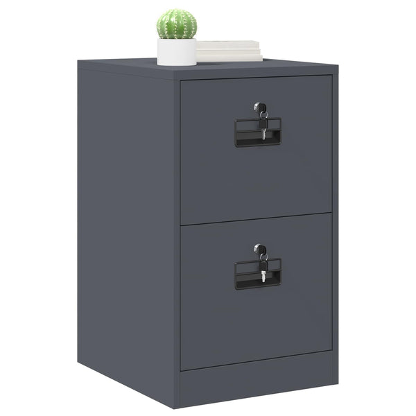 vidaXL Meuble de classement anthracite 44 x 50 x 74,5 cm en acier laminé à froid