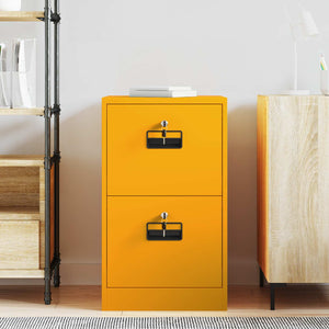 Senfgelber Aktenschrank aus Stahl
