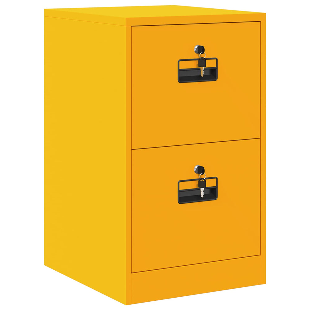 Senfgelber Aktenschrank aus Stahl