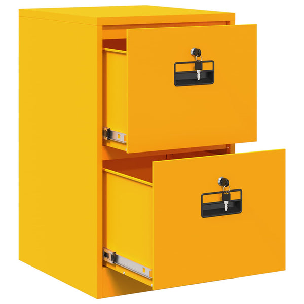 Senfgelber Aktenschrank aus Stahl