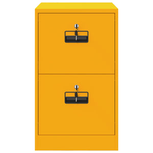Senfgelber Aktenschrank aus Stahl