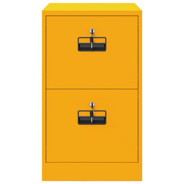 Senfgelber Aktenschrank aus Stahl