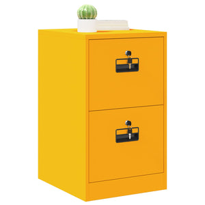 Senfgelber Aktenschrank aus Stahl