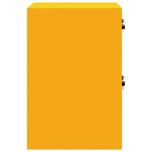 Senfgelber Aktenschrank aus Stahl