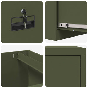 Aktenschrank Olive Grün Stahl