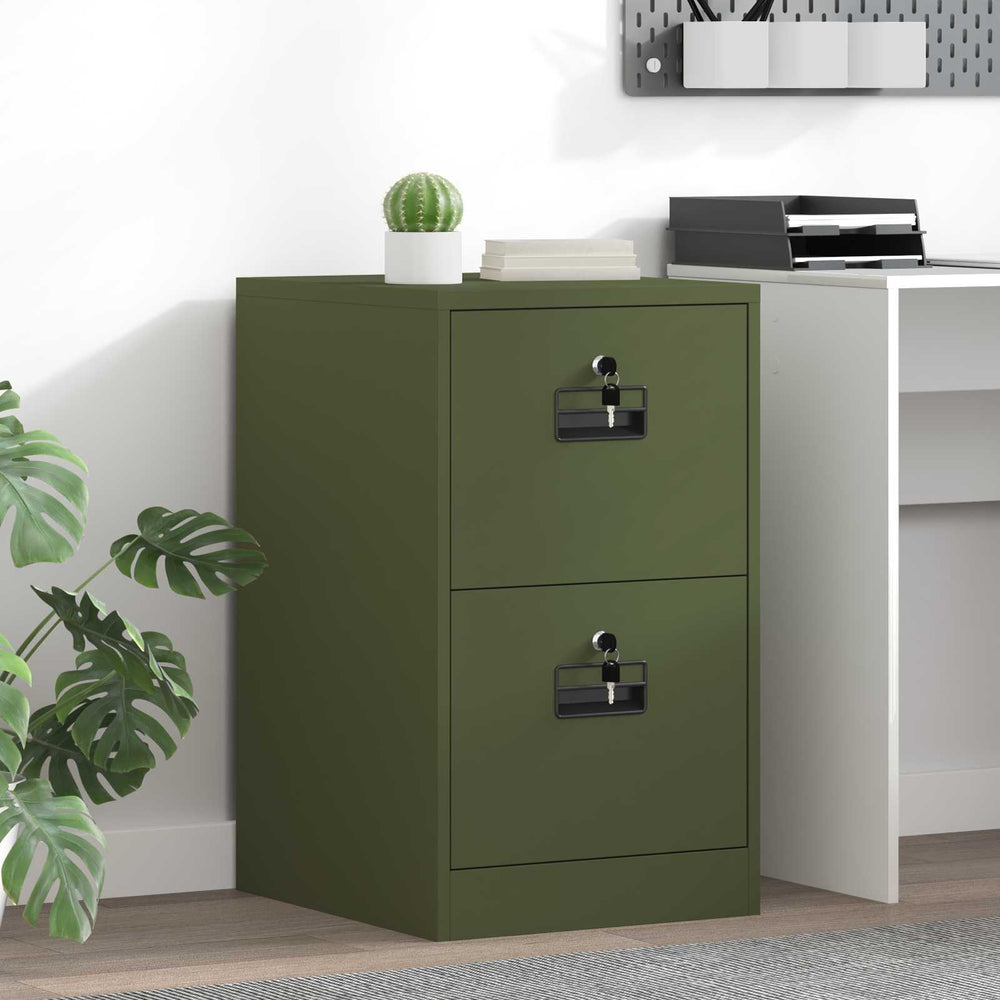 Aktenschrank Olive Grün Stahl