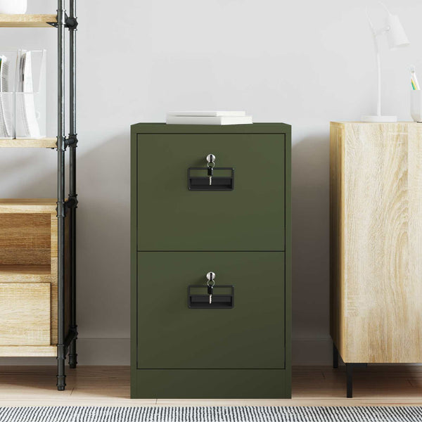Aktenschrank Olive Grün Stahl