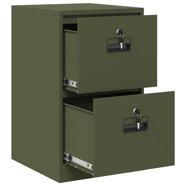 Aktenschrank Olive Grün Stahl