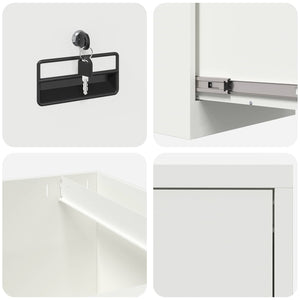 Weißer Aktenschrank aus Stahl, 44x50x74,5 cm