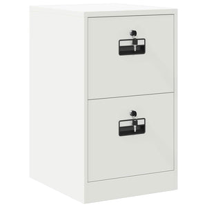 Weißer Aktenschrank aus Stahl, 44x50x74,5 cm