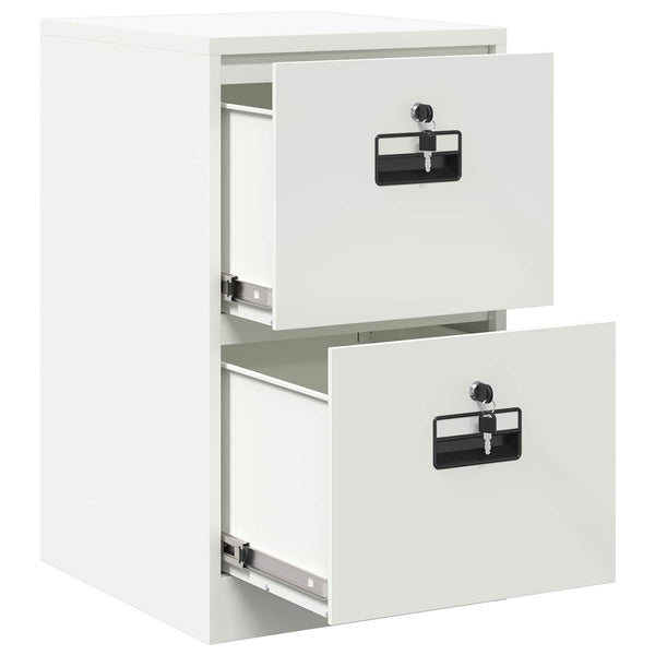 Weißer Aktenschrank aus Stahl, 44x50x74,5 cm