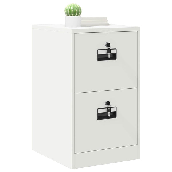 Weißer Aktenschrank aus Stahl, 44x50x74,5 cm