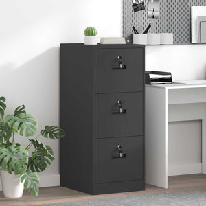 vidaXL Armoire de classement noire 44 x 50 x 106,5 cm, acier laminé à froid