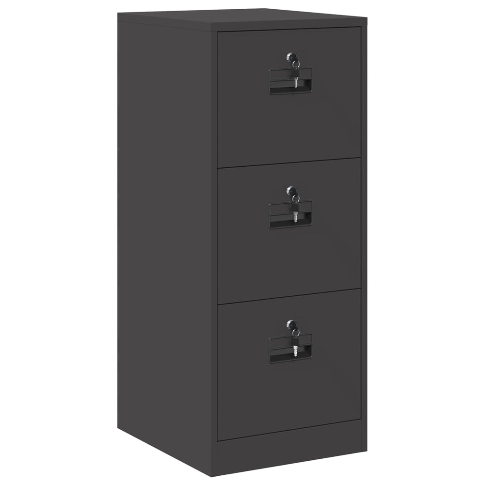 Aktenschrank Schwarz, Stahl, 106,5 cm