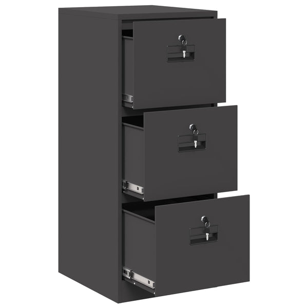 vidaXL Armoire de classement noire 44 x 50 x 106,5 cm, acier laminé à froid