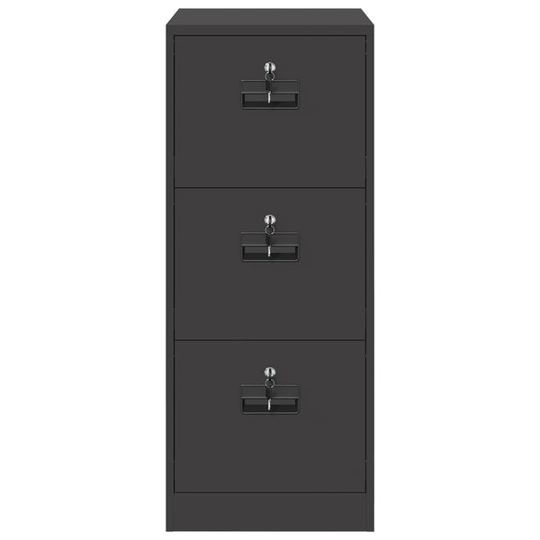 vidaXL Armoire de classement noire 44 x 50 x 106,5 cm, acier laminé à froid