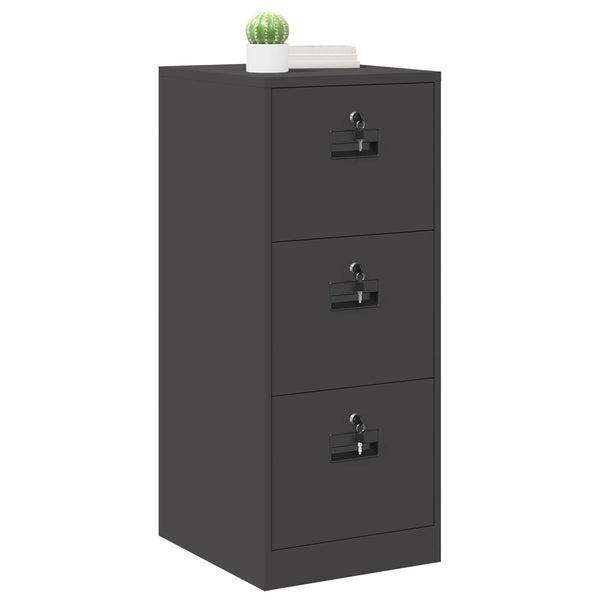 vidaXL Armoire de classement noire 44 x 50 x 106,5 cm, acier laminé à froid