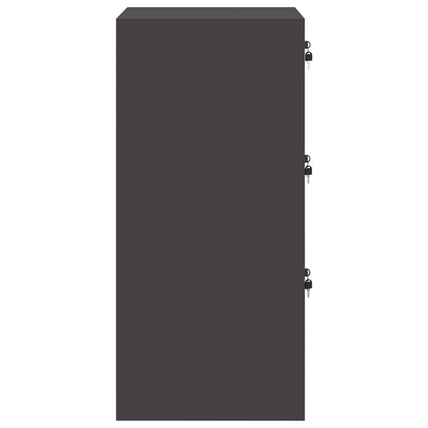 vidaXL Armoire de classement noire 44 x 50 x 106,5 cm, acier laminé à froid