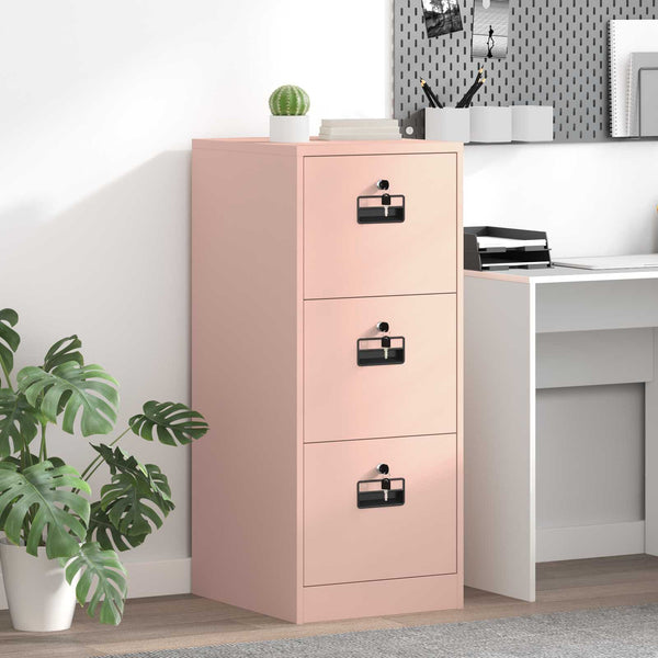 Rosa Aktenschrank aus Stahl