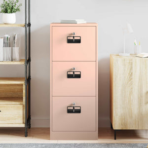 Rosa Aktenschrank aus Stahl