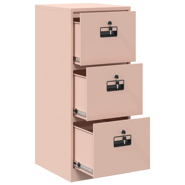 Rosa Aktenschrank aus Stahl