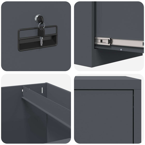 Aktenschrank Anthrazit Stahl