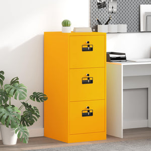 Senfgelber Aktenschrank aus Stahl