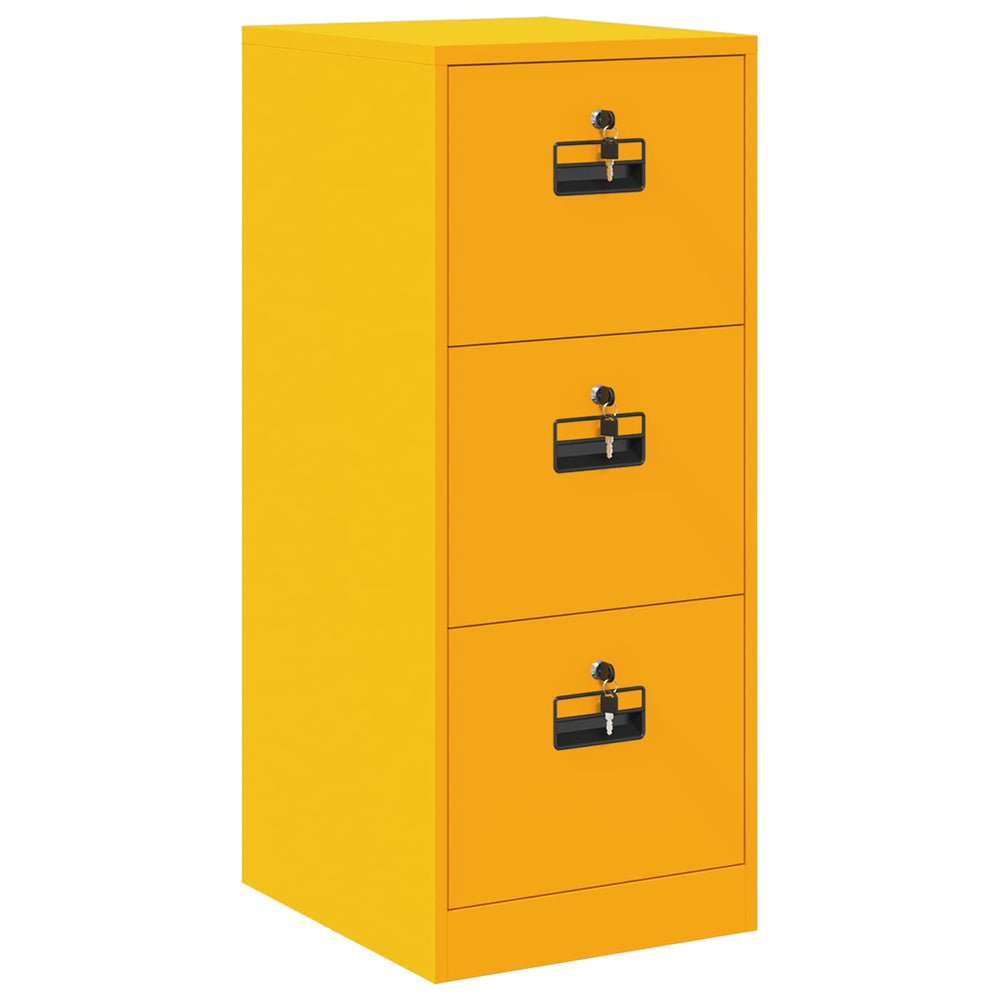 Senfgelber Aktenschrank aus Stahl