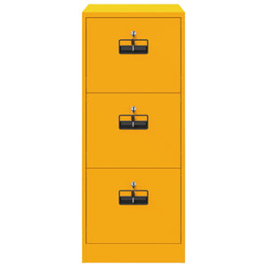 Senfgelber Aktenschrank aus Stahl