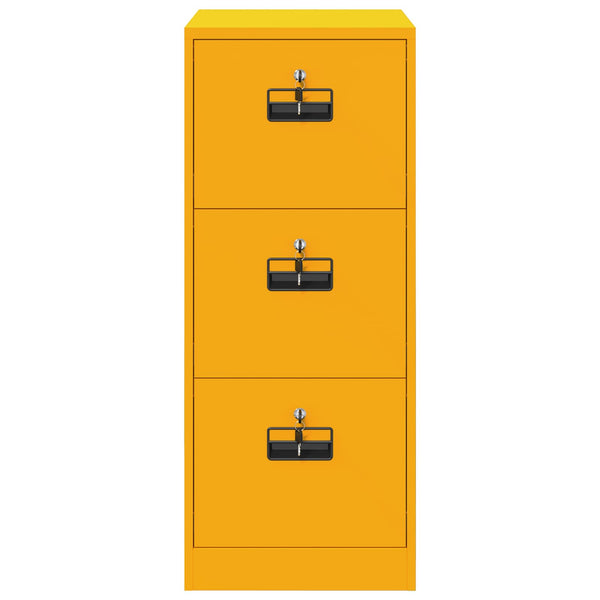 Senfgelber Aktenschrank aus Stahl