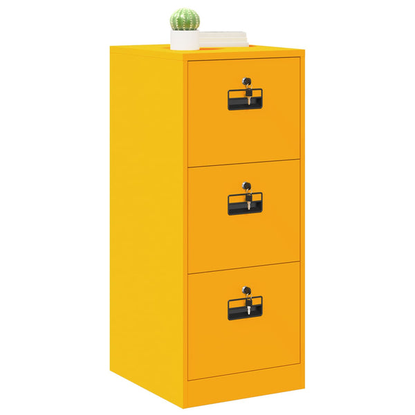 Senfgelber Aktenschrank aus Stahl