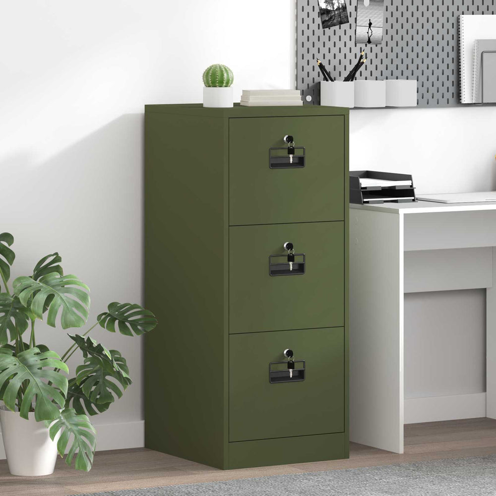 Aktenschrank Olive Grün Stahl