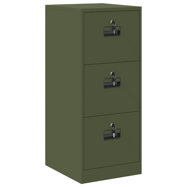 vidaXL Classeur Vert olive 44 x 50 x 106,5 cm Acier laminé à froid