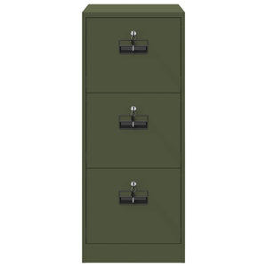 vidaXL Classeur Vert olive 44 x 50 x 106,5 cm Acier laminé à froid
