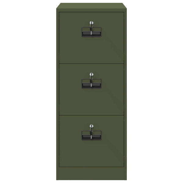 vidaXL Classeur Vert olive 44 x 50 x 106,5 cm Acier laminé à froid