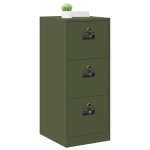 vidaXL Classeur Vert olive 44 x 50 x 106,5 cm Acier laminé à froid