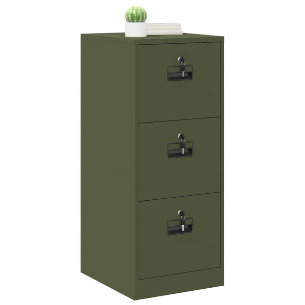 vidaXL Classeur Vert olive 44 x 50 x 106,5 cm Acier laminé à froid