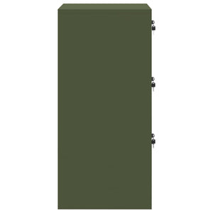 vidaXL Classeur Vert olive 44 x 50 x 106,5 cm Acier laminé à froid