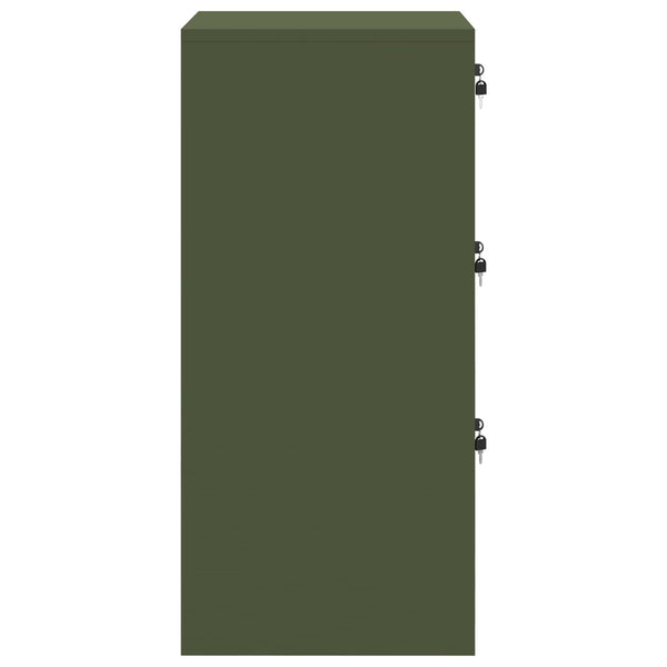 vidaXL Classeur Vert olive 44 x 50 x 106,5 cm Acier laminé à froid