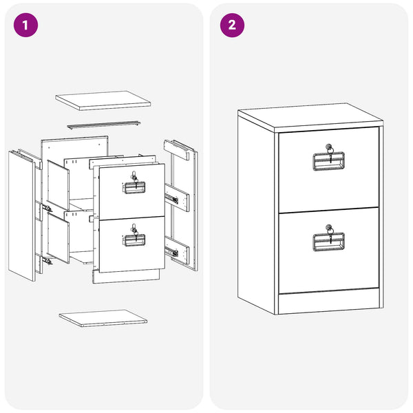 Aktenschrank Schwarz Stahl
