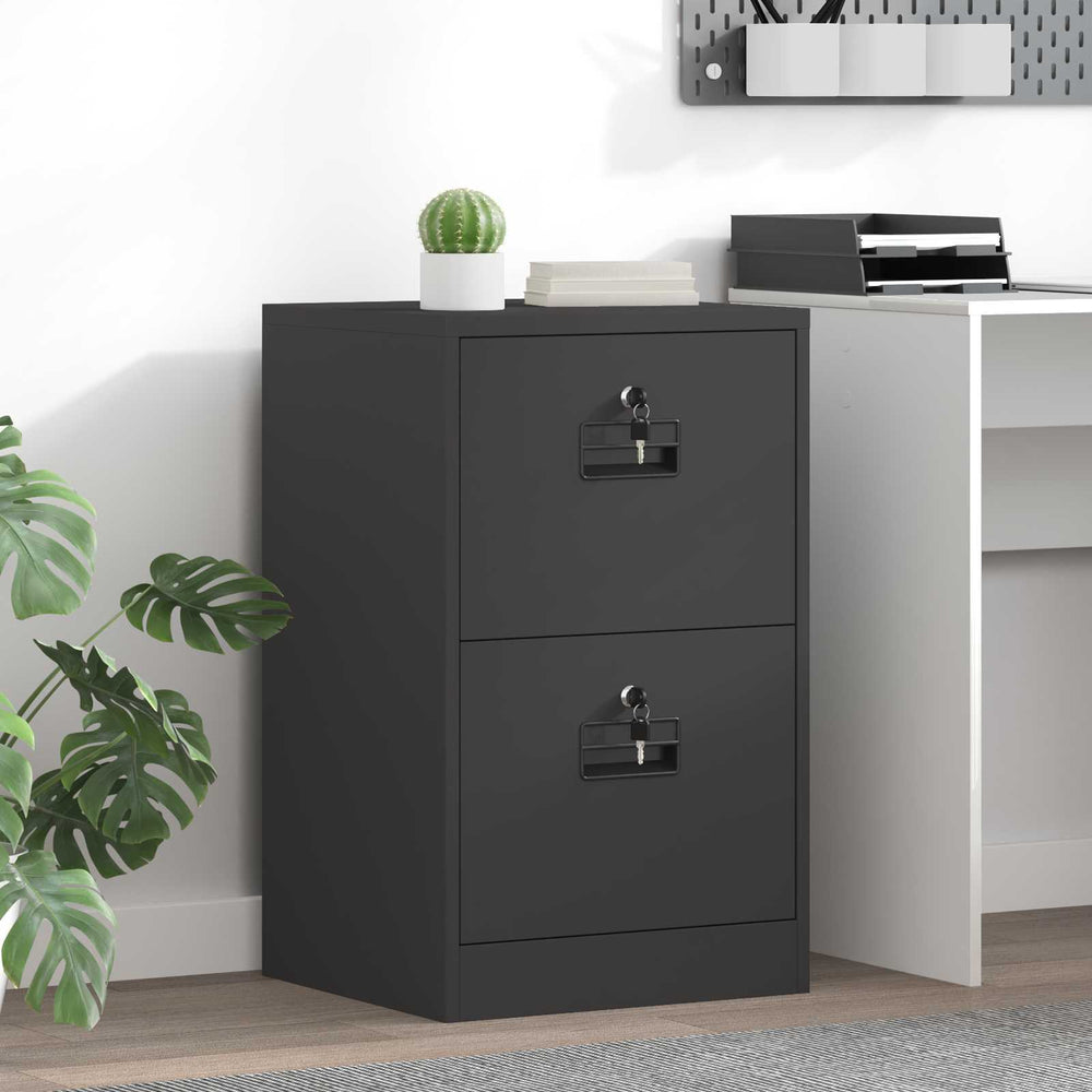 Aktenschrank Schwarz Stahl