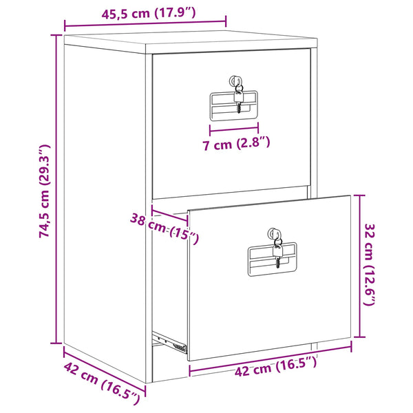 Aktenschrank Schwarz Stahl