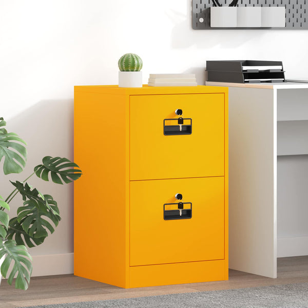 vidaXL Classeur Jaune Moutarde 45,5 x 42 x 74,5 cm Acier laminé à froid