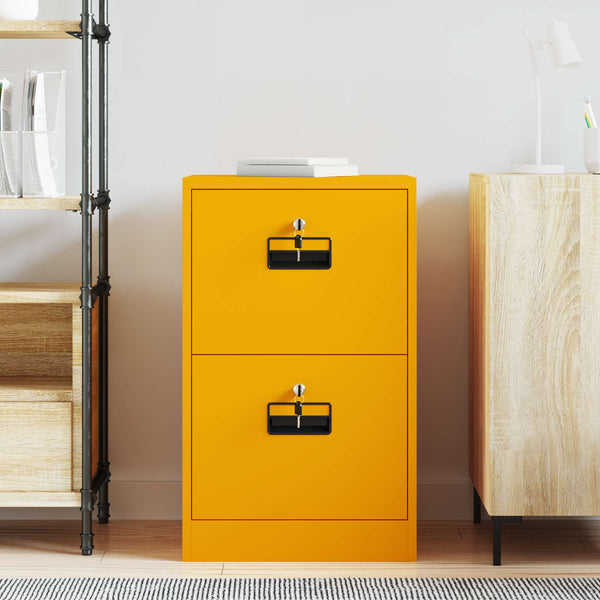 vidaXL Classeur Jaune Moutarde 45,5 x 42 x 74,5 cm Acier laminé à froid