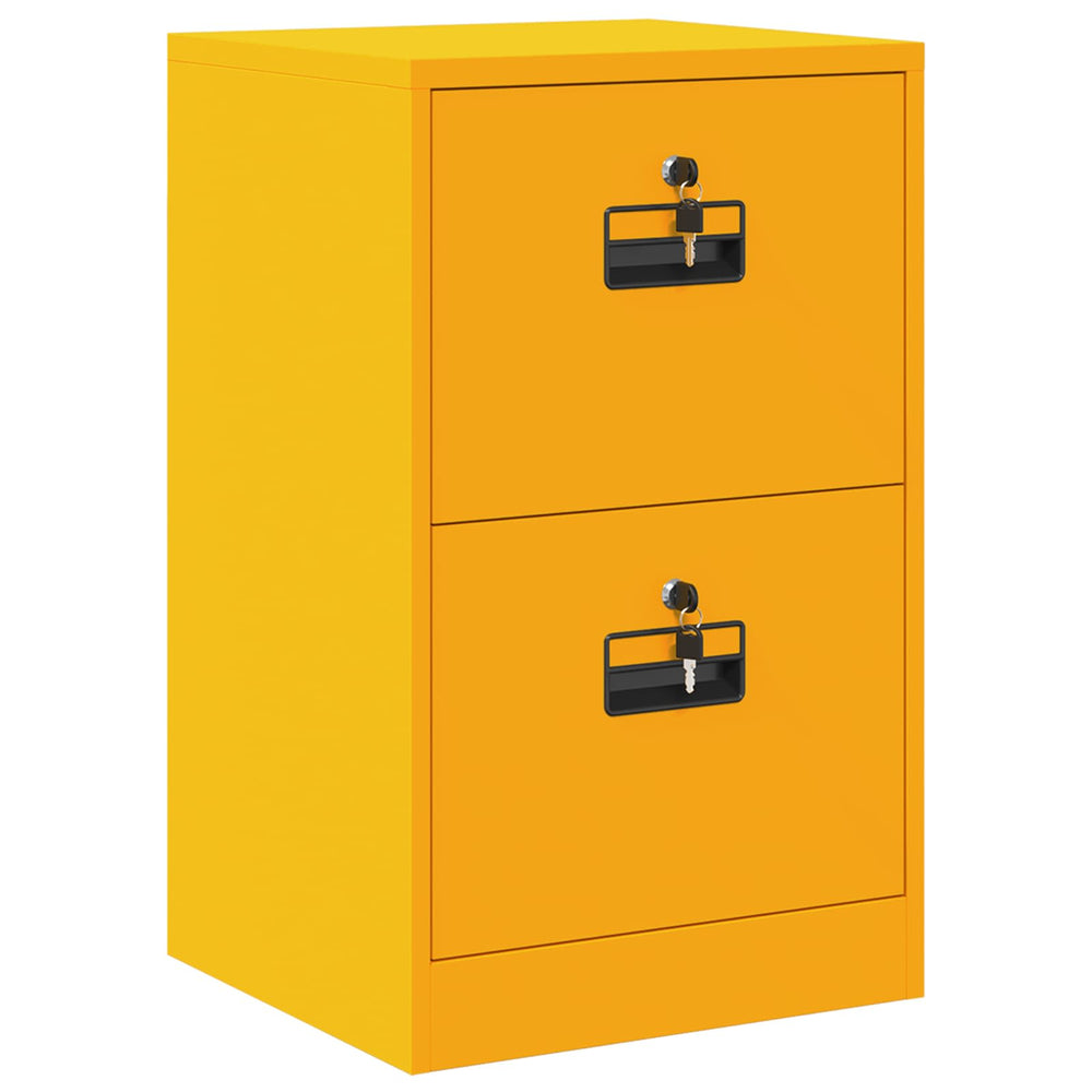 Senfgelber Aktenschrank aus Stahl