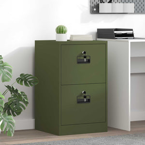 Aktenschrank Olive Grün Stahl