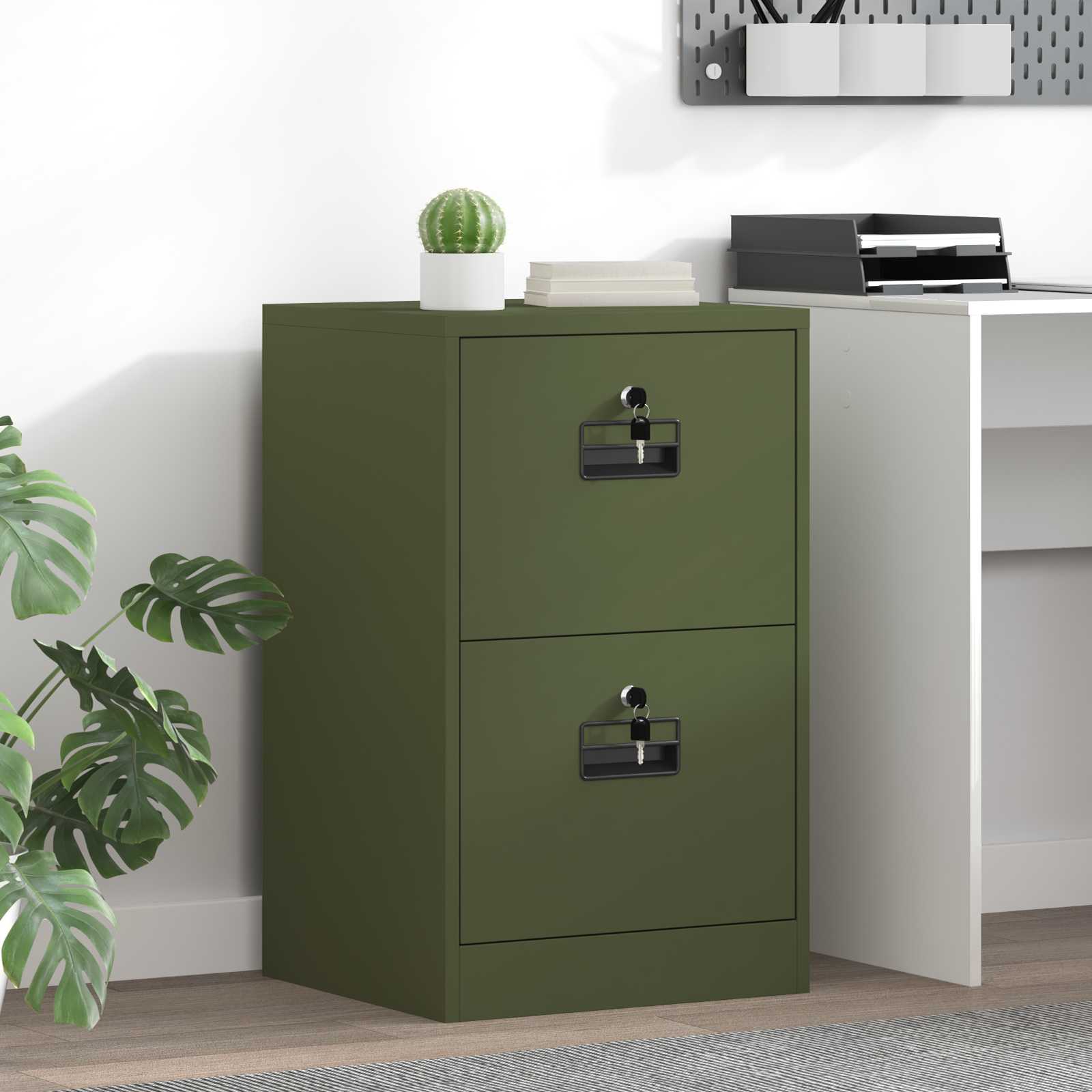 Aktenschrank Olive Grün Stahl