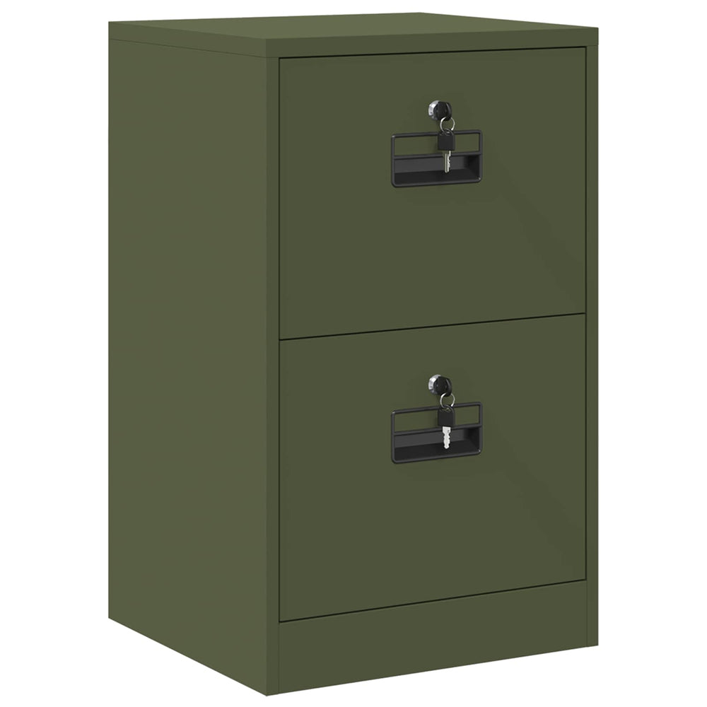 Aktenschrank Olive Grün Stahl