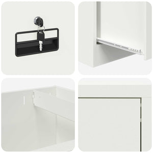 Weißer Aktenschrank aus Stahl, 45,5 cm