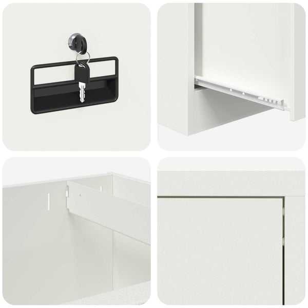 Weißer Aktenschrank aus Stahl, 45,5 cm